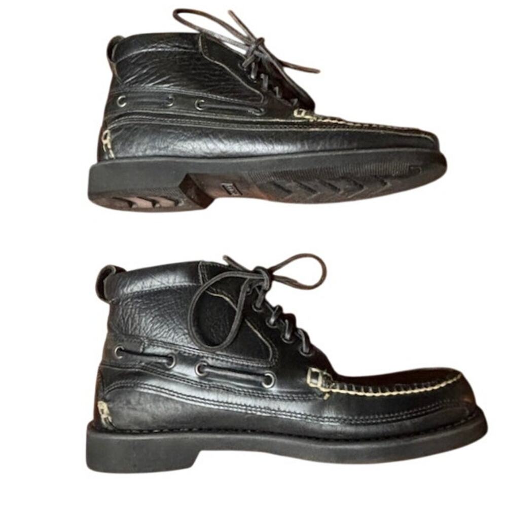 L. L. Bean Chukka Black Leather Boots Jackman Ranger Moccasin Men's Size 8.5 - Picture 9 of 13